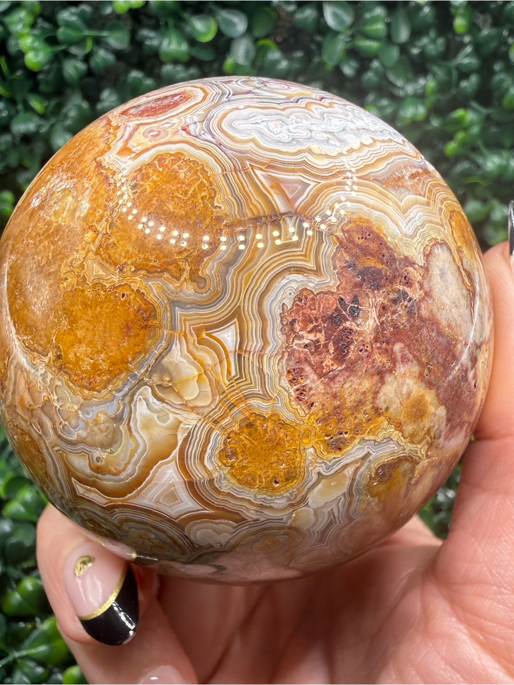 STUNNING LAGUNA LACE AGATE SPHERE 75mm - Picture 11 of 13